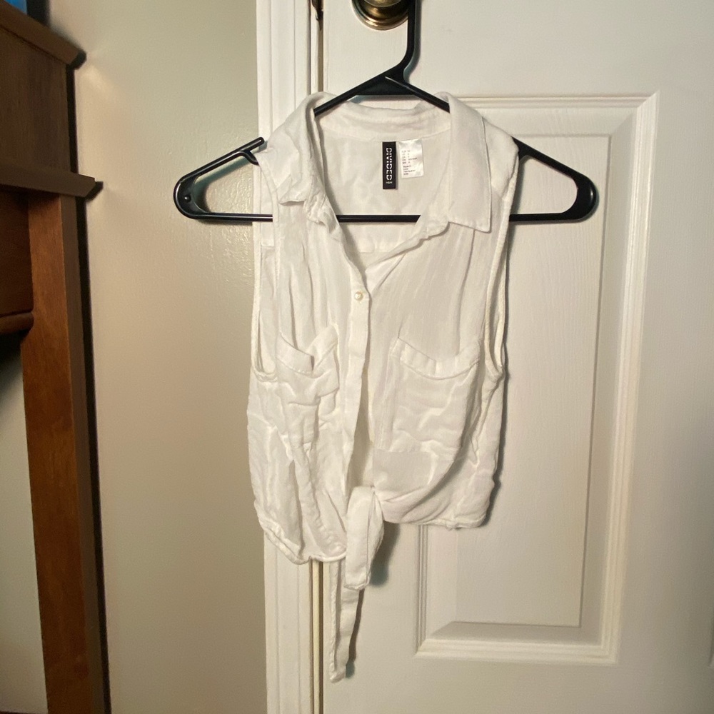 Light weight white button down top